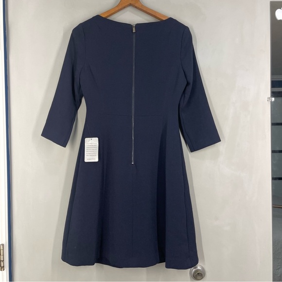 NWT Vince Camuto Crepe A-Line Dress  Navy Blue Size 6 - Picture 6 of 11